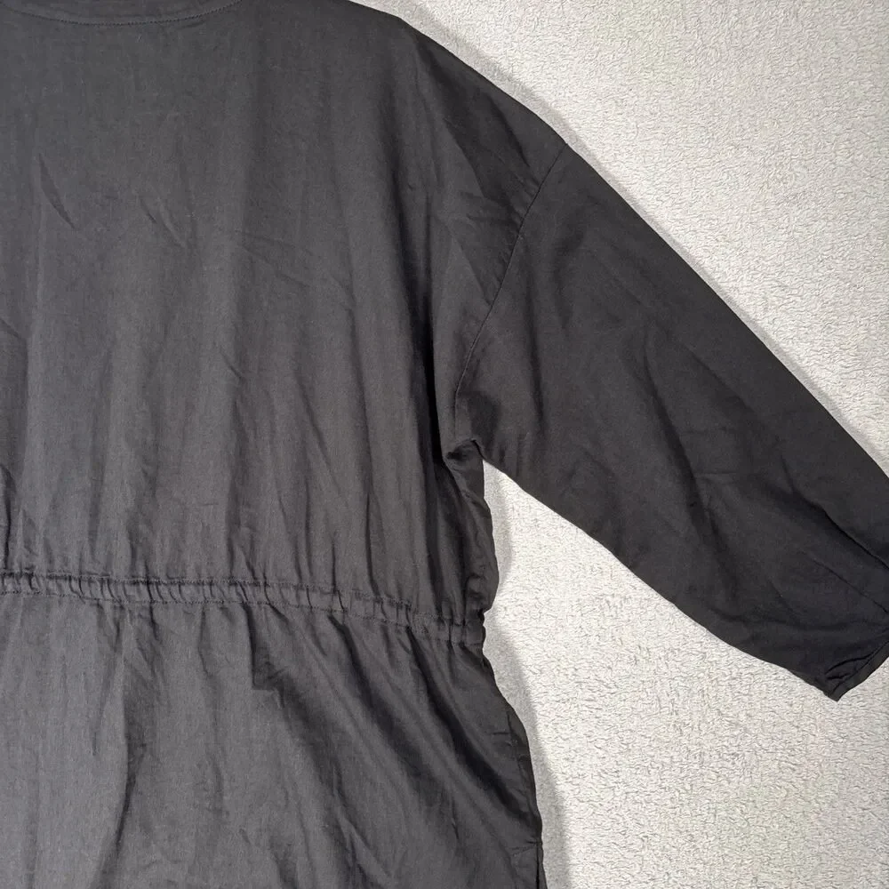 Eileen Fisher Organic Cotton Twill Shirttail Jacket Top XL‎ Lagenlook Minimalist